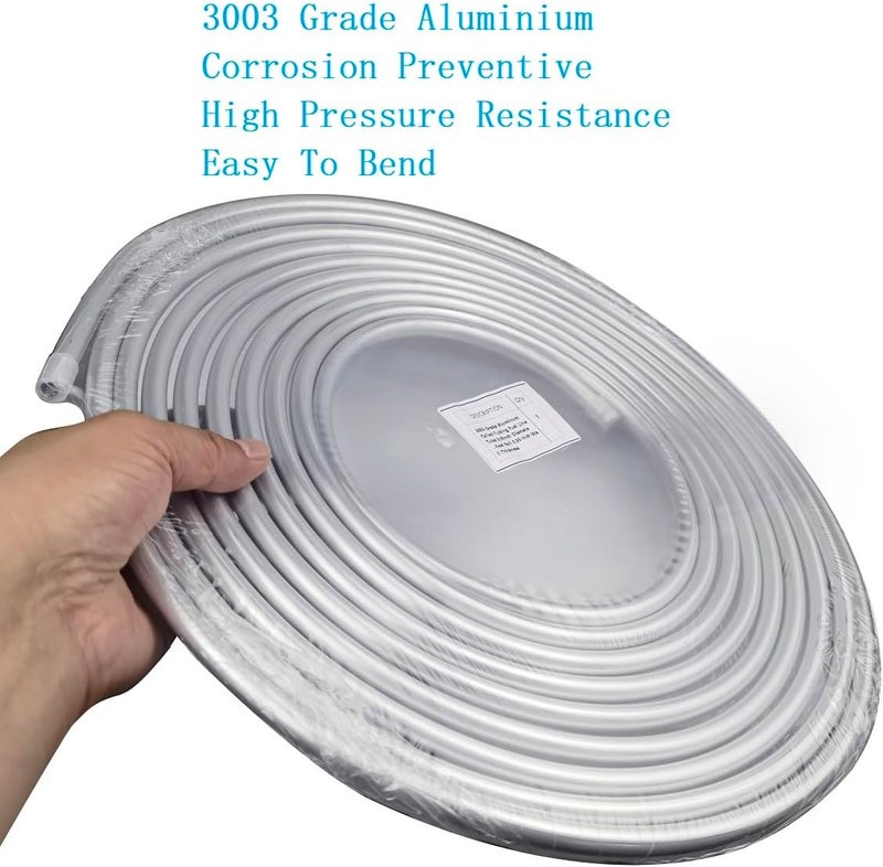 Shonee 3/8 Fuel Line, 3003 Grade Aluminium Tubing for Brake Line, Metal Coiled Gas Line, Refrigeration [OD:3/8"][ Wall Thickness:0.035"][L:10ft] - Image 3